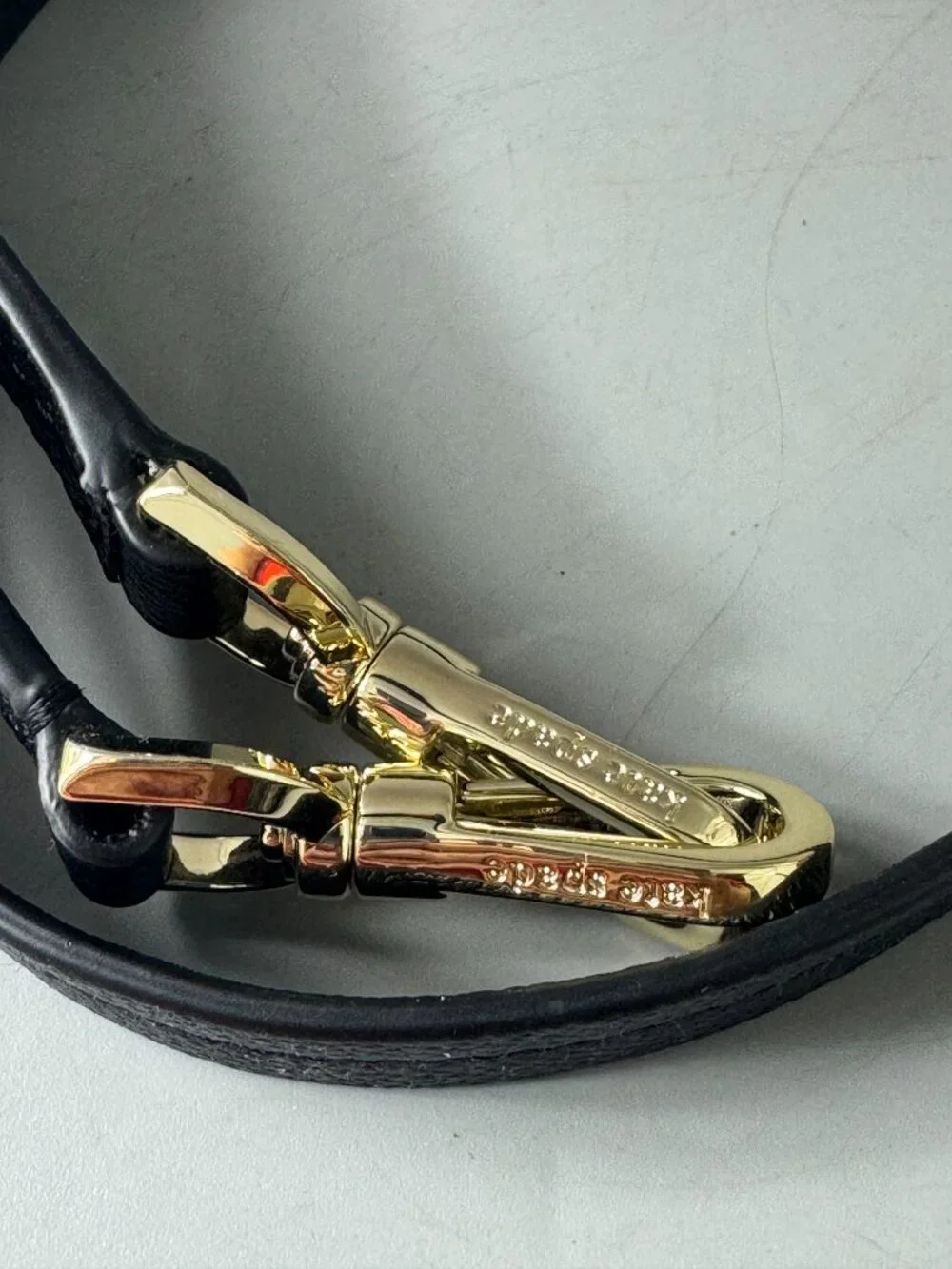 New Kate Spade Black Leather Adjustable Strap